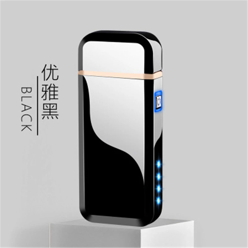 Дизайн вращающаяся дуговая зажигалка Usb электронные зажигалки usb зарядка электронная плазменная ветрозащитная Зажигалка гаджеты - Цвет: Black