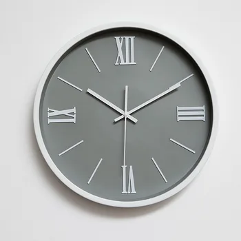 

14 inch Minimalist Modern Nordic Wall Clock Round Quartz Clock Watch Silent Creative Clock Loudspeaker Mute