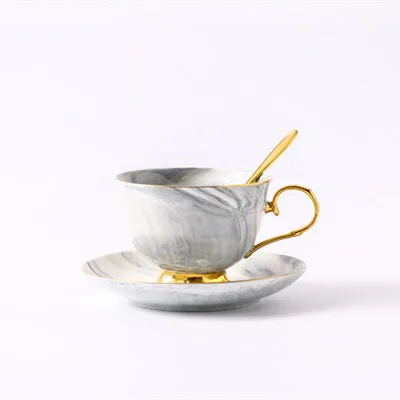Высокая чайная чашка для воды кофейная чашка набор керамические Эспрессо-чашки мрамор Kahve Fincan Takimlari экологически чистый дом LZI068 - Цвет: Cup B