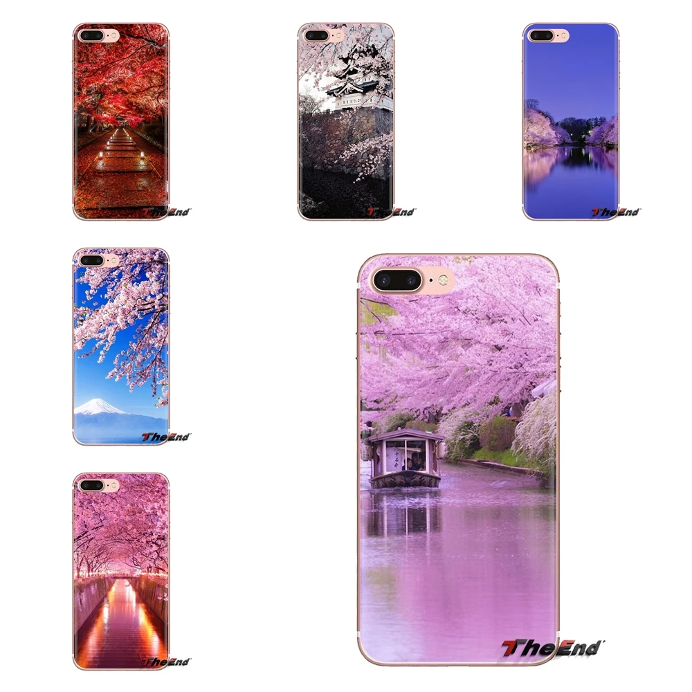 Japan sakura Transparent Soft Cases Covers For Sony Xperia Z Z1 Z2 Z3 Z5 compact M2 M4 M5 E3 T3 XA Aqua LG G4 G5 G3 G2 Mini |
