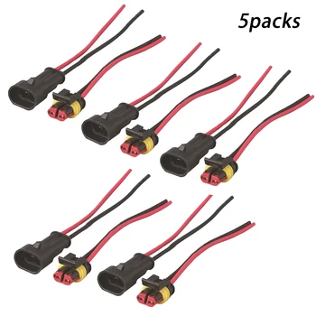 

2pin Way Jack Plug Waterproof Electrical Marine Kit Connector Plug With Wire Cable Car Male Female Wire AWG