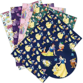 

DIY craft supplies 30 cm x 136 cm princess printed faux leather sheets for bows material decoration. L371-375