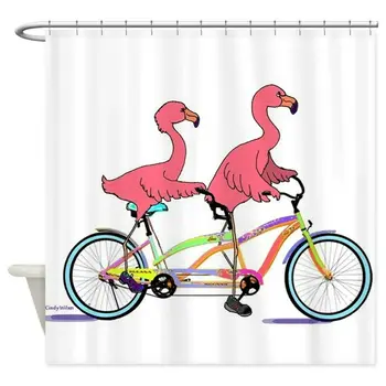 

Unique Custom Tandem Flamingos Shower Curtain