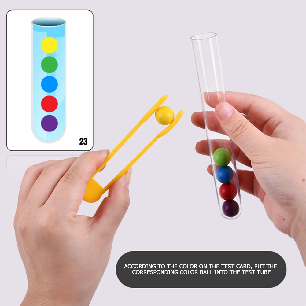 Clip Bead Test Tube Toy Children Logic Concentration Fine Motor Training Game US