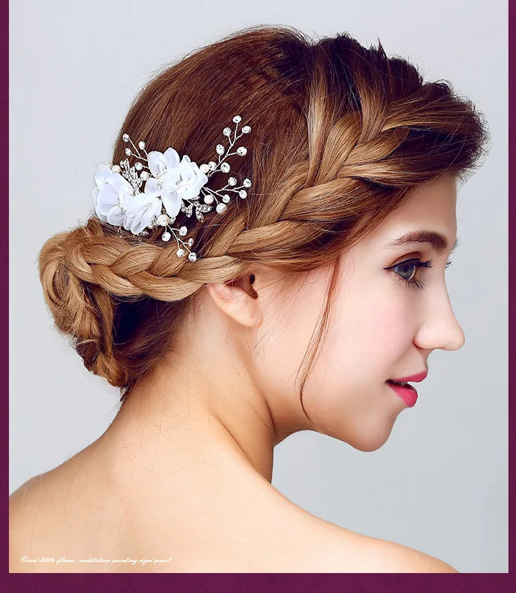 S802 Or Origional Design Side Clip Grenadine Fabric Handmade Bride Headdress Wedding Accessories Two-color