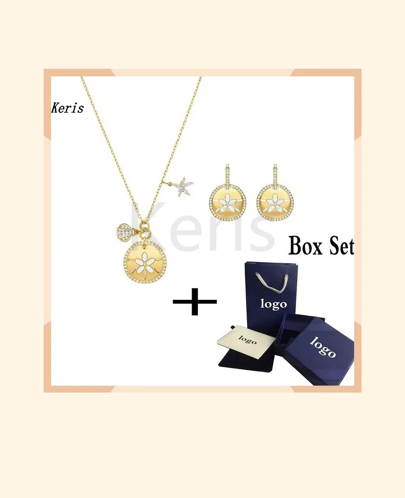 

2019 High Quality New Fashion Navy Sandbag Set Shiny Underwater World Starfish And Shell Gift Crystal Romantic Female Suit