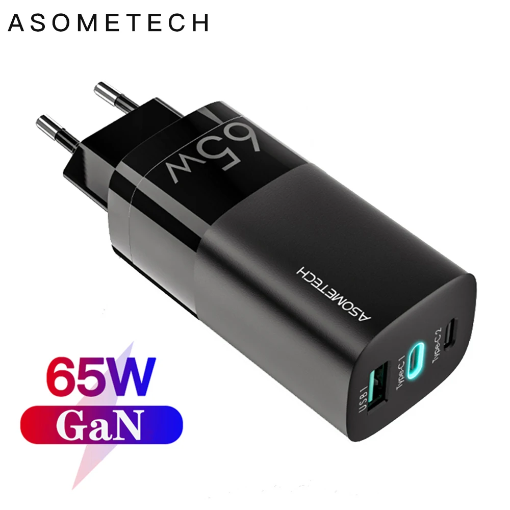 65W GaN зарядное устройство PD 3 0 4 быстрое USB для iPhone 12 11 с кабелем 100W ноутбука Samsung Huawei