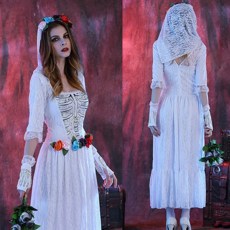 

Halloween Clothing Adult Female Makeup Ball Corpse Bride Adult Female Clothing Vampire Bar Party Costume