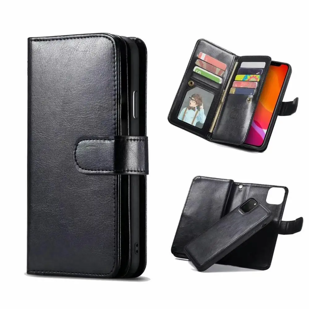 

Multifunction Leather Case For iPhone 11 Pro Max 6 7 8 6s Plus XR Xs Max Card Slot Phone Holder Cover 2 in 1