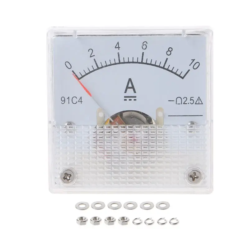 91C4 Ammeter DC Analog Current Meter Panel Mechanical Pointer Type 1/2/30/50 