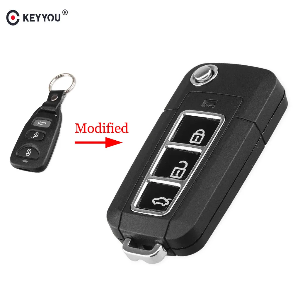 KEYYOU 3 кнопки модифицированный флип-корпус автомобильного ключа дистанционного