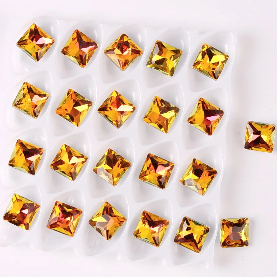 10Pcs, Glass Crystal 18mm 10pcs/p Triangle Shape Rainbow & Jelly Candy AB  Colors Glue On Beads Applique Handicraft DIY Trim Nail Stones and Gems