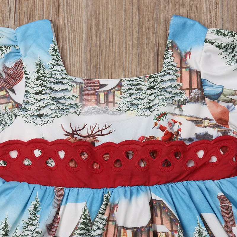HE Hello Enjoy/рождественские платья для девочек; детская одежда для малышей; вечерние платья с Санта-Клаусом; милая Рождественская одежда с красным бантом