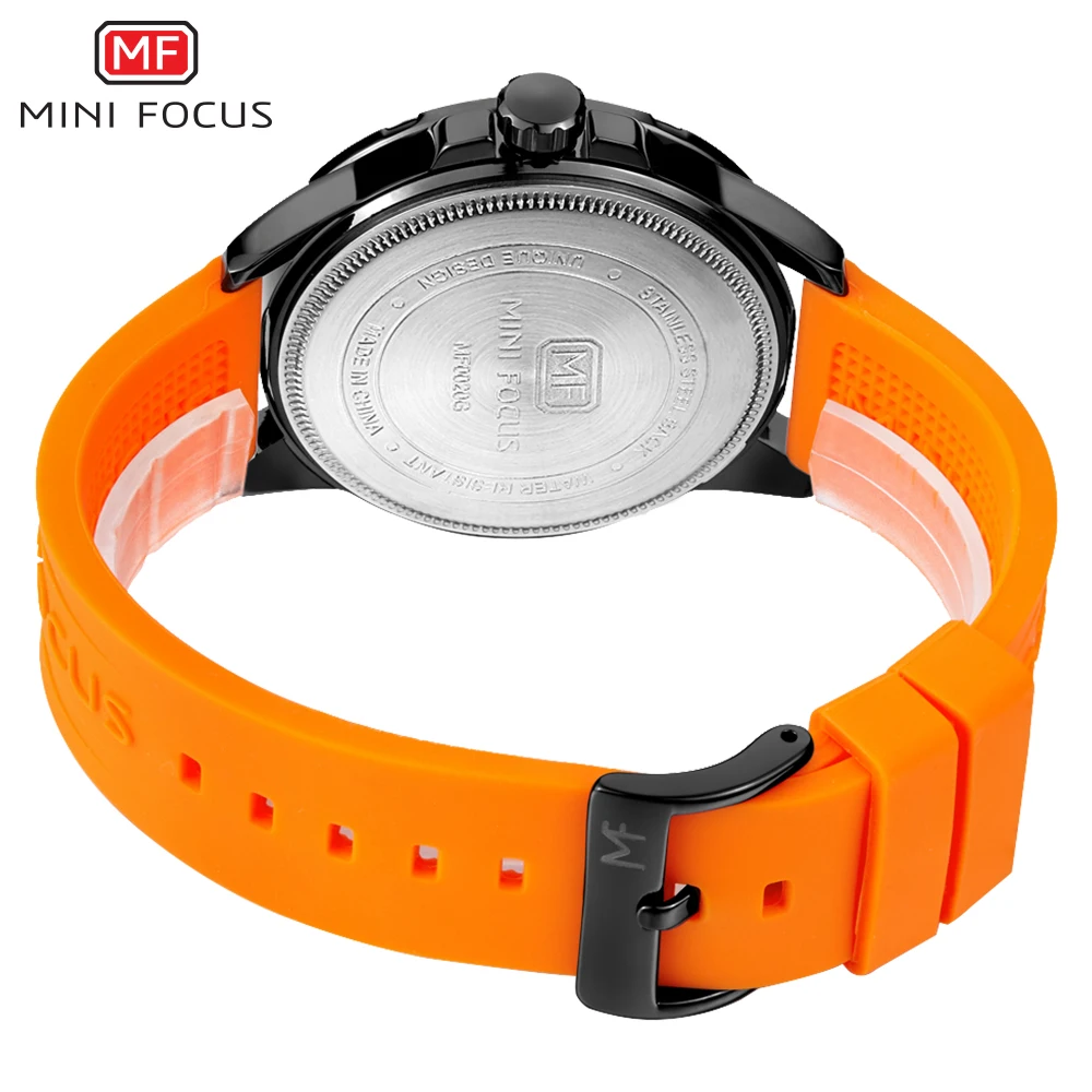 MINIFOCUS модные спортивные наручные часы Для мужчин кварцевые аналоговые Дата Часы Силиконовые военные Водонепроницаемый часы для мужчин крутые часы