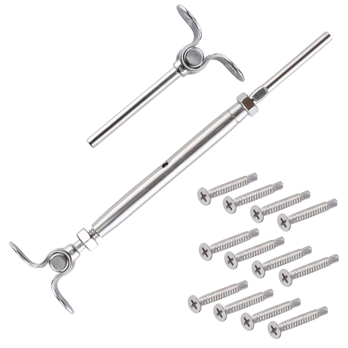 

316-Stainless Steel Adjustable Angle Cable Railing Hardware Kit For 1 / 8 Inch Wire Rope For Wood Post 20 Packs