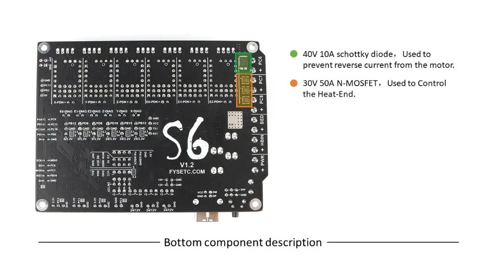 S6 V1.2 плата управления 32 бит с шаговым двигателем 4 шт. TMC2209 V3.0 Uart Летающий провод MX разъем VS F6 V1.3 SKR V1.3