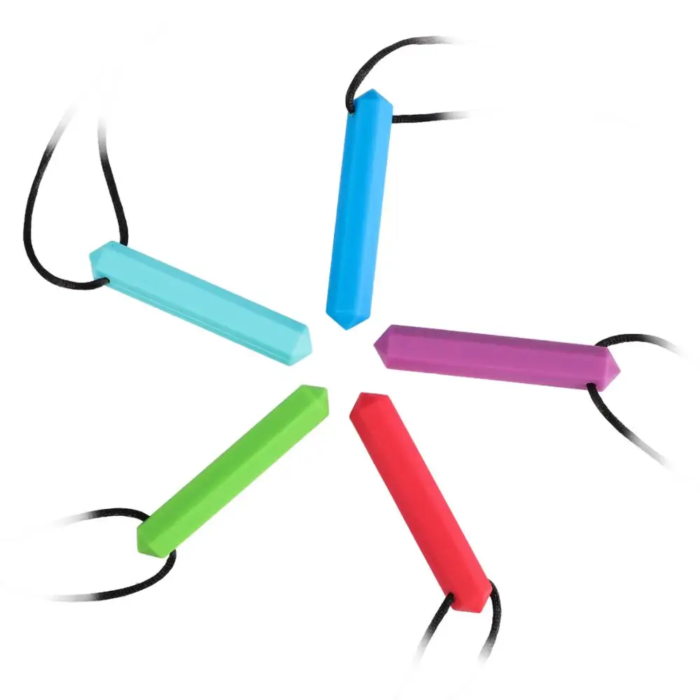 5 Colors Silicone Teething Toys Beads Baby Teether Autistic Children's Sensory Chewing