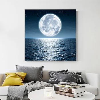 

Modern Space Landscape Planet Canvas Painting Moon Posters and Print Wall Art Picture for Living Room Decor
