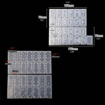 

2Pcs Runes Resin Molds Domino Divination Epoxy Resin Molds Kit Art Craft Tools M7DD