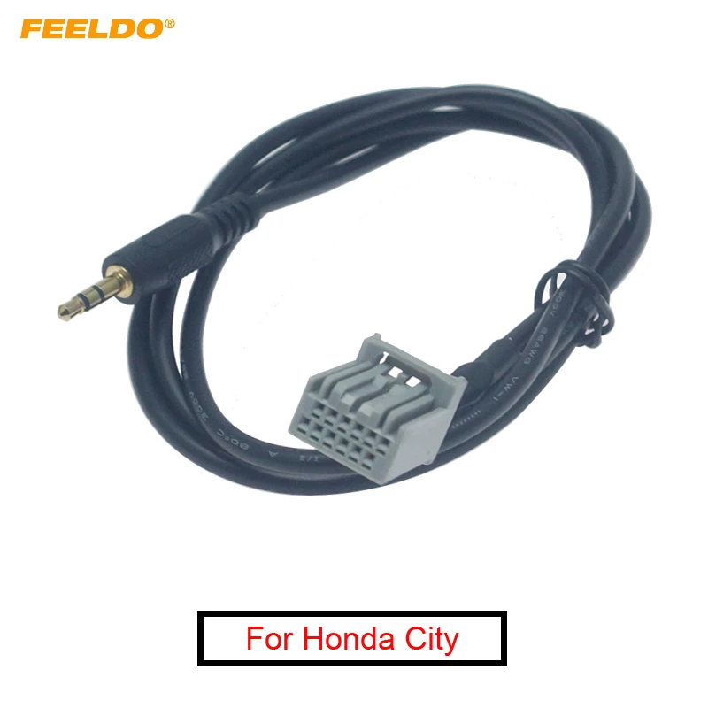 

FEELDO Car Radio Stereo 3.5mm Male AUX Cable Adapter For Honda City 2009-2012 CD Audio Cable Data Wiring #MX6199