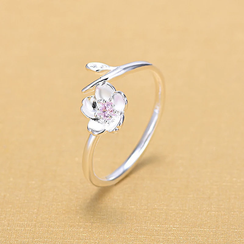 New-Arrivals-925-Sterling-Silver-Cherry-Flower-Rings-for-Women-Ring-Fashion-Sterling-Silver-Jewelry