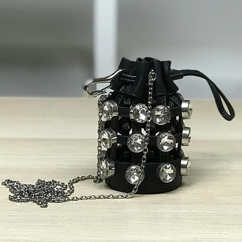 Vrouwen Kristal Zakken Kleine Luxe Messenger Bags Echt Leer PurseBags Handtassen Ketting Dames Mini Crossbody Schoudertassen Vrouwen Kristal Zakken Kleine Luxe Messenger Bags Echt Leer PurseBags Handtassen Ketting Dames Mini Crossbody Schoudertassen