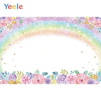 

Rainbow Spring Rose Flowers Newborn Birthday Photography Backgrounds Vinyl Photographic Backdrops Props For Photo Studio