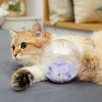 

Butterfly Electric Plastic Ball Interactive Cat Teaser Toy Cat Automatic Tumbler With Plastic Ball Toy #g