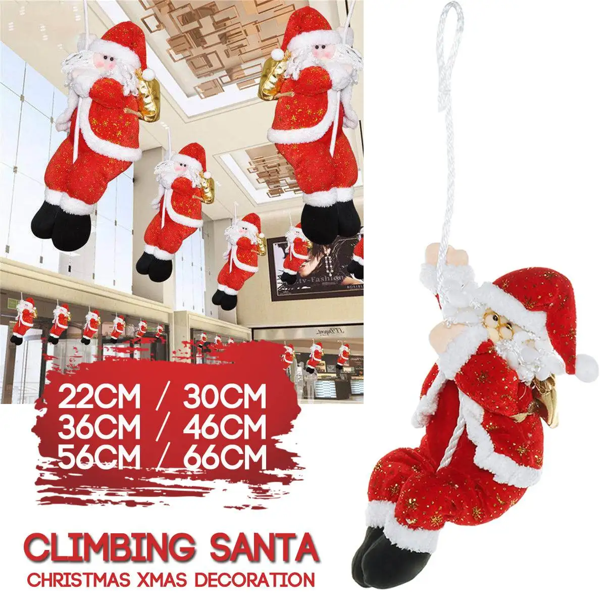 

Climbing Christmas Cloth Doll Pendant Santa Claus Climbing On Rope Hanging Home Decoration DIY Crafts 2020 Gift