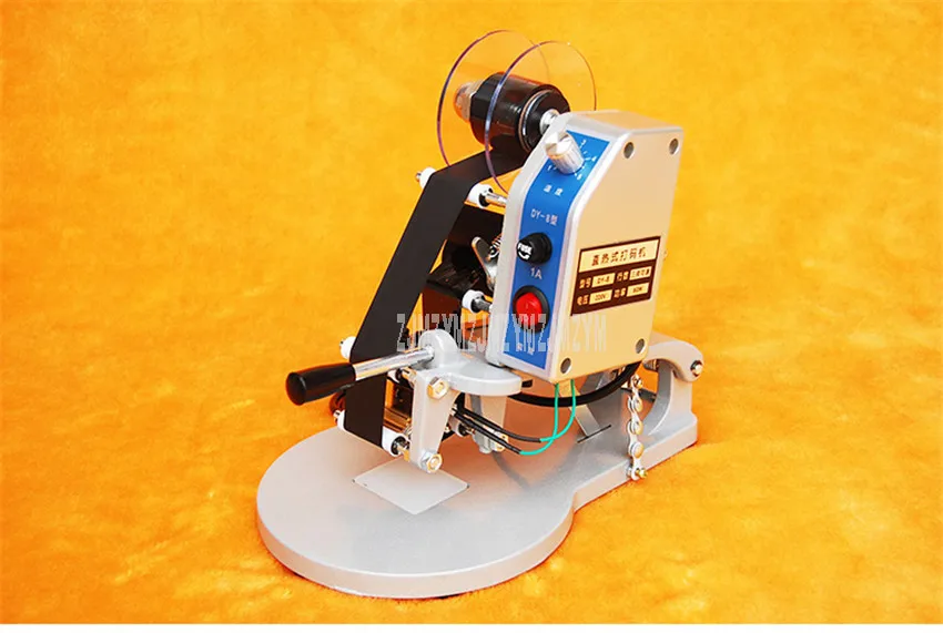 DY-8 ручной Электрический Прямой нагрев ленточный принтер для печати даты истечения срока годности пластиковый мешок производственный принтер даты ручная печать машина