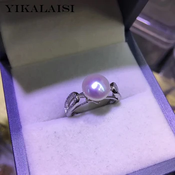 

YIKALAISI 925 Sterling Silver Jewelry Pearl rings 2019 Fine Natural Pearl jewelry 8-9mm rings For Women wholesale