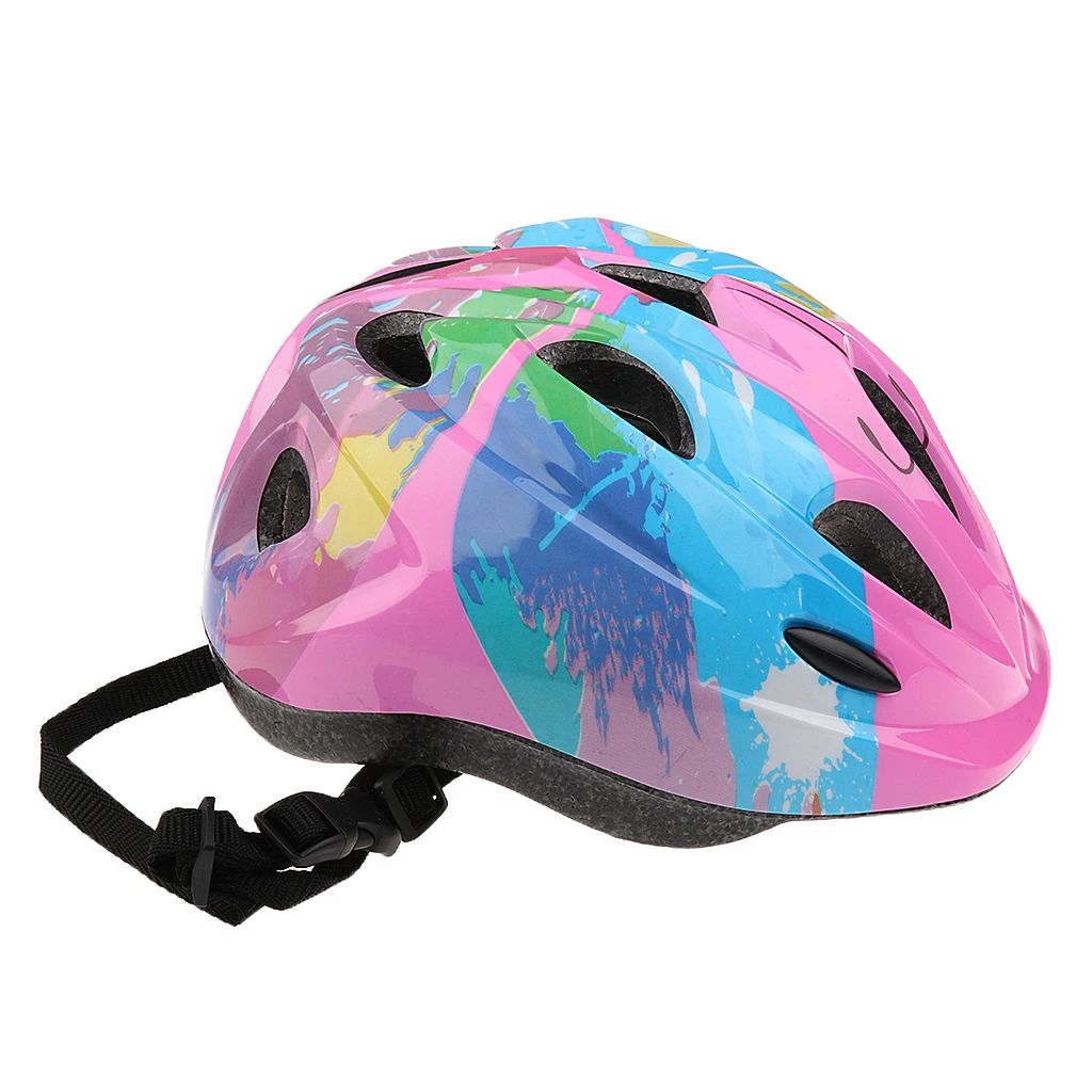 14 Pieces Kids Boy Girl Roller Skating Bicycle Helmet Knee Elbow Pad Wrist Guard Protector Pink and Red