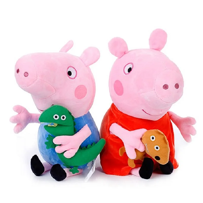2 шт./компл. Peppa Pig 19 см мультфильм Джордж друг семейство розовых свиней вечерние мультфильм мягкие плюшевые милые куклы подарок на день