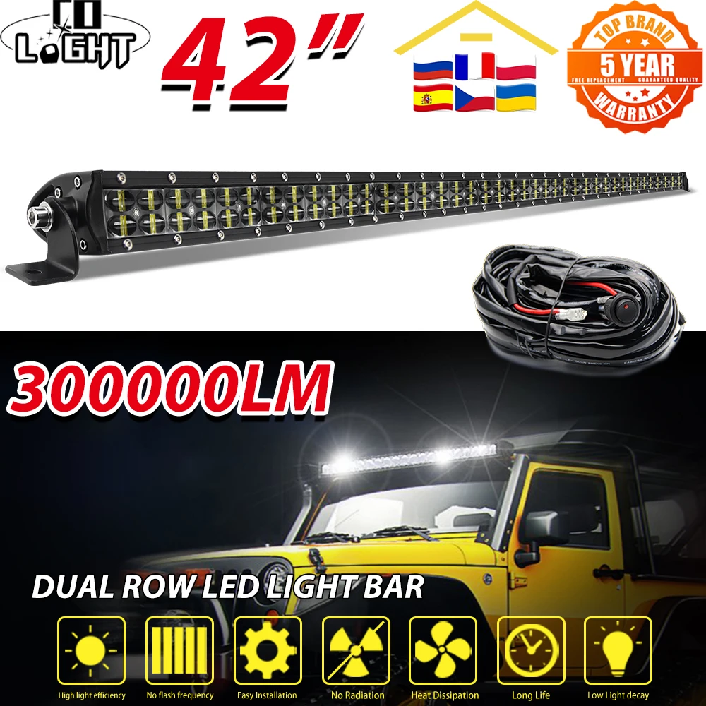 Barre LED pour 4x4 machine, automobile et bateau 72W - 30º
