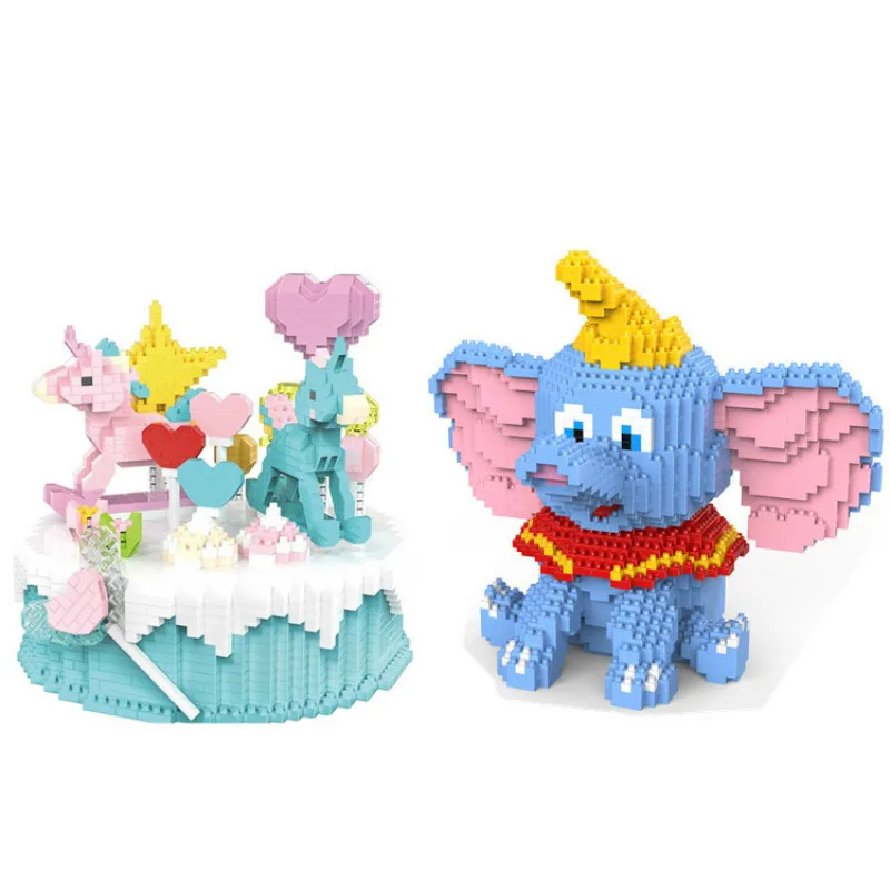 

mini building blocks toys HC flying elephant merry-go-round toys kids