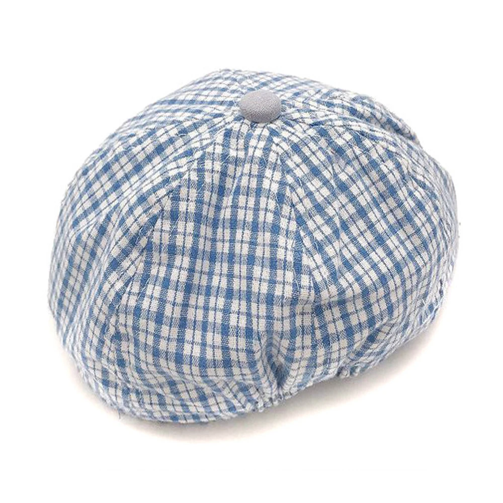 Newborn Baby Plaid Berets Infant Boys Peaked Hats Newest Summer Little Children Accessories Sun Cap Cotton Top Hats