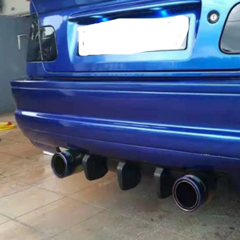  4pc universal car modified rear bumper diffuser molded shark fin spoiler bumper chassis decorative 
