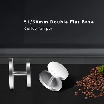 

51/58mm Double Base Coffee Tamper Flat Base Aluminum Espresso Coffee Tamper Press Barista Handmade Coffee Pressed Powder Hammer