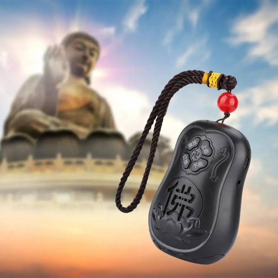 Мини висячий Тип шеи TF карта воспроизведения зарядка буддийский молиться Будда Писания машина плеер
