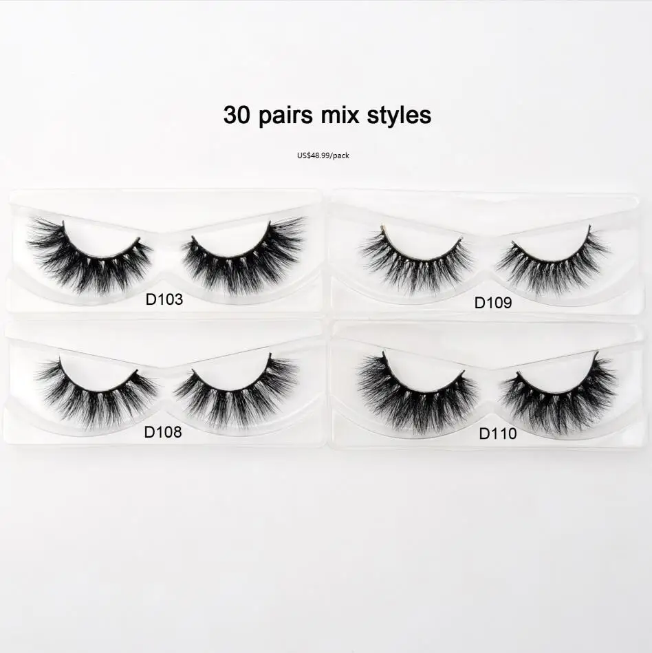 30 pairs mix Visofree 30/40 пар/партия 3D норковые ресницы с лотком без коробки ручная работа полная полоса ресницы норковые Накладные ресницы Макияж Ресницы cilios - Цвет: 30 pairs mix