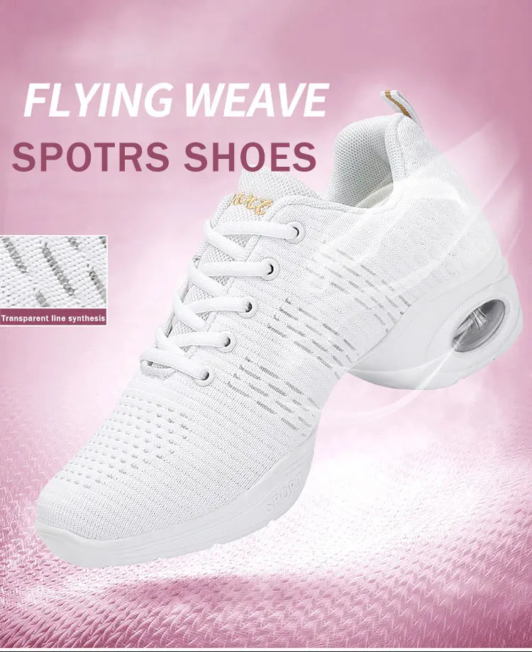 New Women's Modern Dance Sneakers Soft Outsole Lightweight Breathable Dancing Shoes Female Outdoor Fitness Sports Dance Shoes