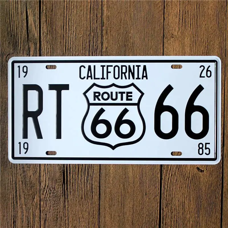 Бургундия Route 66 номерной знак Ретро табличка металлический Бар Паб гараж декоративный домашний Декор металлическая живопись жестяная вывеска настенная декоративная доска - Цвет: Бургундия