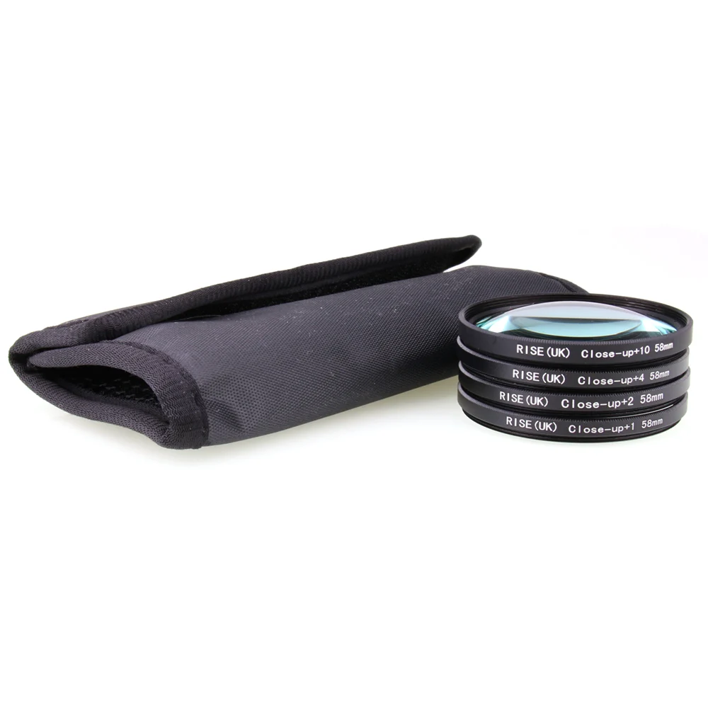 Ceny RISE (UK) 37 40. 5 43 46 49 52 55 58 62 67 72 77 82mm zbliżenie + 1 + 2 + 4 + 10 zestaw filtrów filtr obiektywu makro dla Nikon Canon lustrzanka cyfrowa
