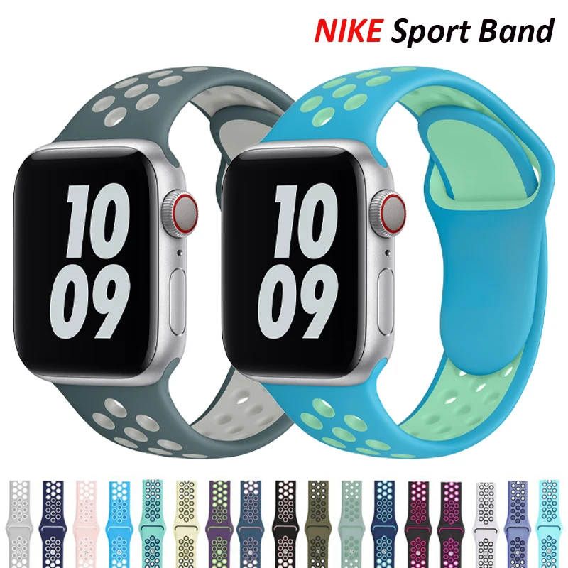 Ремешок силиконовый для Apple Watch Band 44 мм 40 38 42 спортивный браслет iWatch Series 6 SE 5 4 3 2 1
