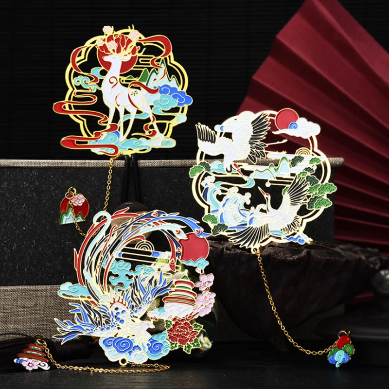 

1pc Creativity White Fox Fairy Deer Bookmark Cute Clouds Brass Exquisite Book Mark Page Folder Office School Supplies Stationery