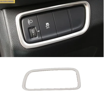 

2019 2020 Front Headlight Head Light Lamp Switch Button Molding Cover Kit Trim Car-Styling for Hyundai Santa Fe Ix45