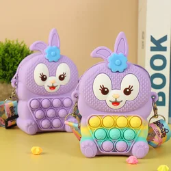 Bolsa de silicona para niños, monedero de burbujas de hoyuelos simples, juguete antiestrés, llavero de juguete para niños, novedad de 2021