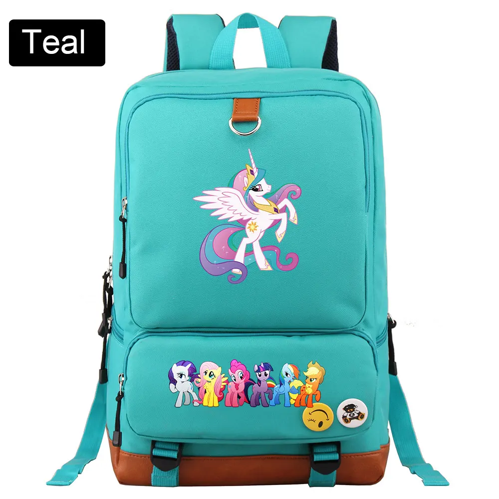 D17-23 Christmas Cutie My Little Pony Boy Girl Book School bag Women Bagpack Teenagers Schoolbags Men Student Patchwork Backpack - Цвет: D17-23