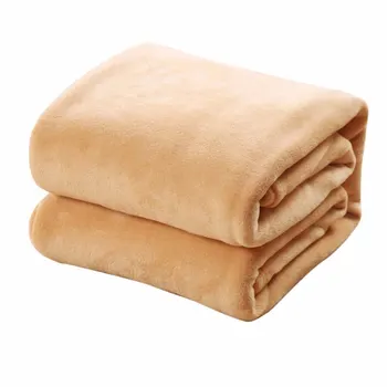 

Comfortable Super Soft Keep Warm Flannel Blanket Large Size Solid Color Home Sofa Bedding Office Car Blanket Home Textile