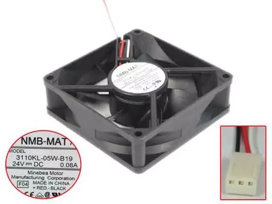 

NMB-MAT 3110KL-05W-B19 F04 Вентилятор охлаждения сервера DC 24V 0.08A 80x80x25mm